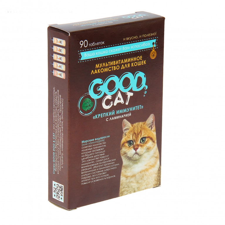 GOOD CAT Мультивитаминное лакомство для Кошек "КРЕПКИЙ ИММУНИТЕТ" 90 таблеток